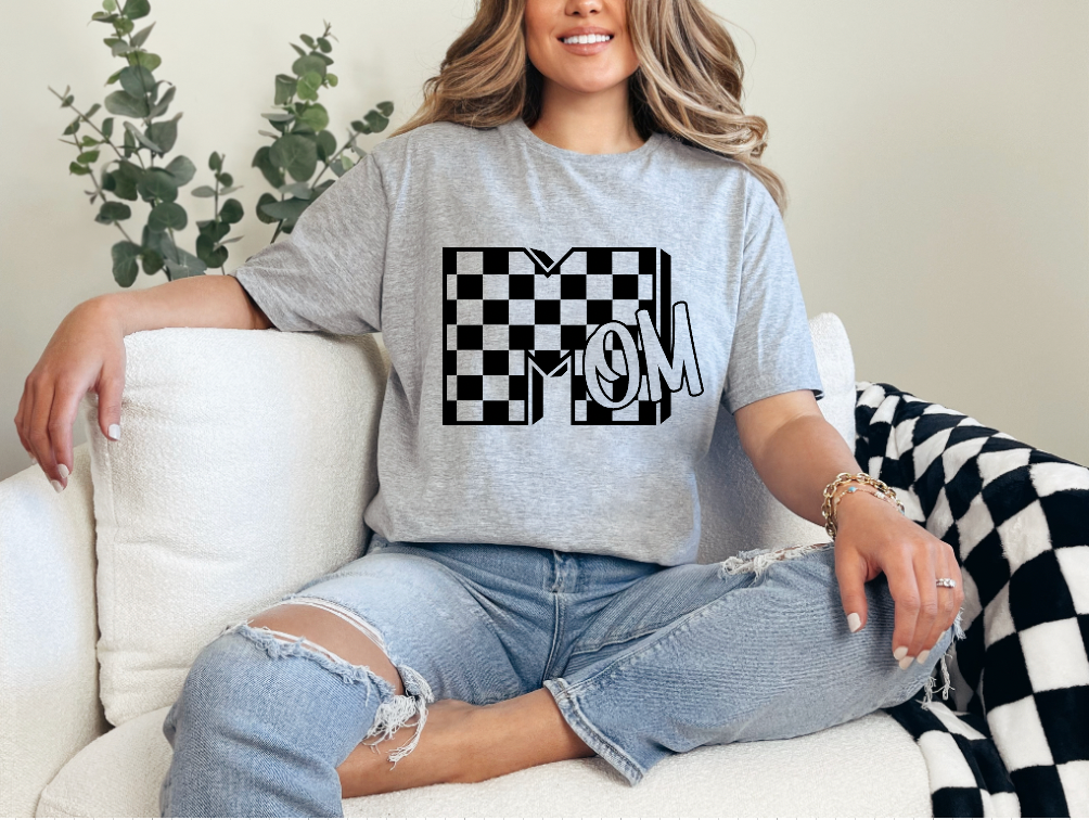 Mama Checkered “M” Tee