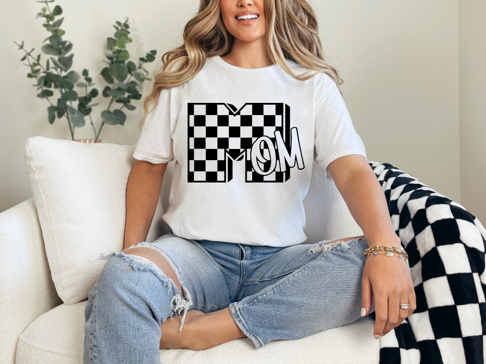 Mama Checkered “M” Tee