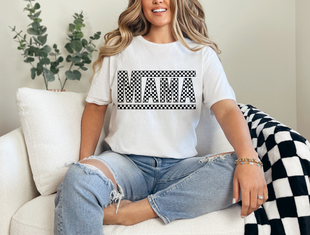 Mama "Retro Checkered" Tee