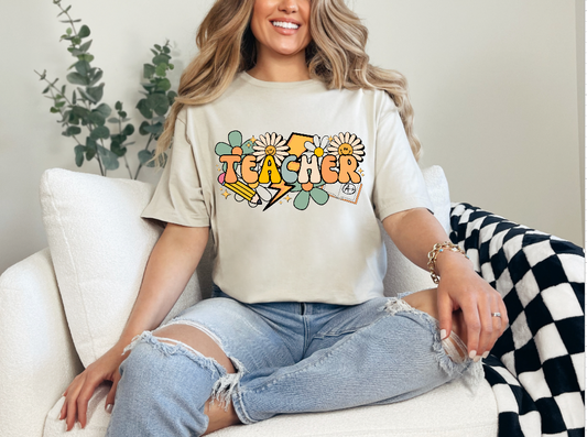 Retro Groovy "Teacher" Tee