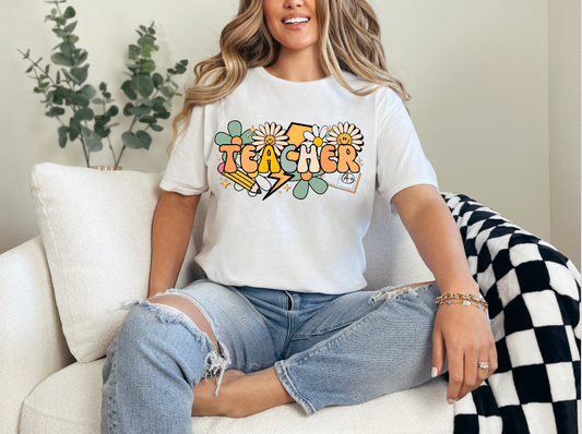 Retro Groovy "Teacher" Tee